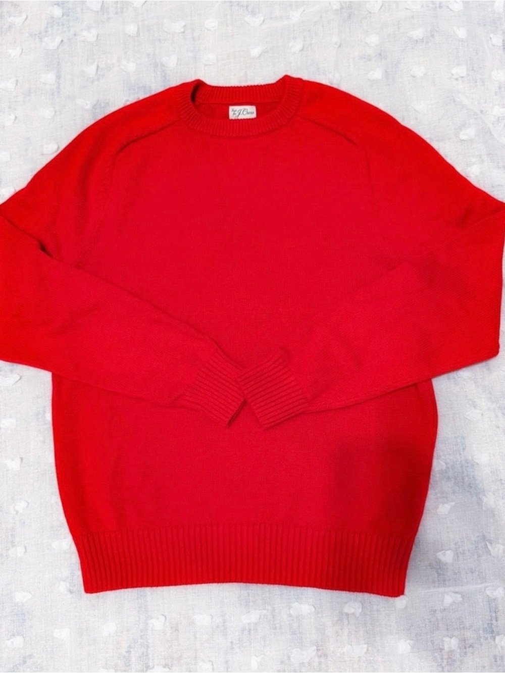 New! 100% cotton J Crew Men's Red Classic Crewneck Sweater